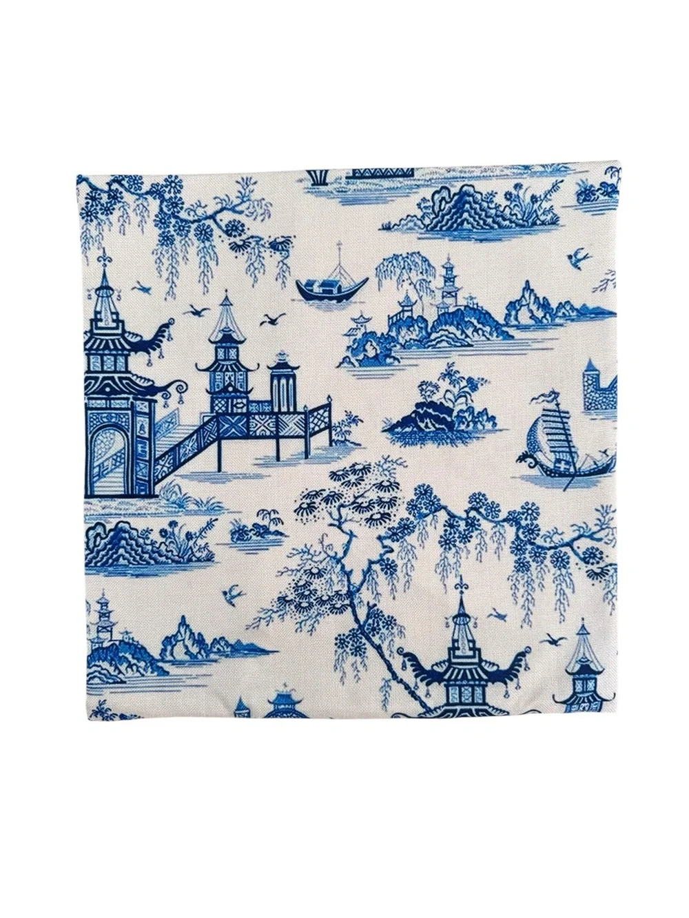 Blue White Chinoiserie Pillow Cover Decorative Throw Cushion Cover
